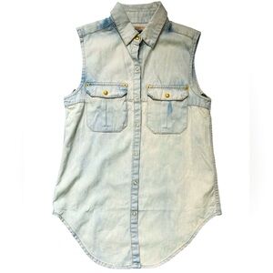 Women’s Ksubi Conquista sleeveless denim shirt light wash WAMP WAMP cotton XS